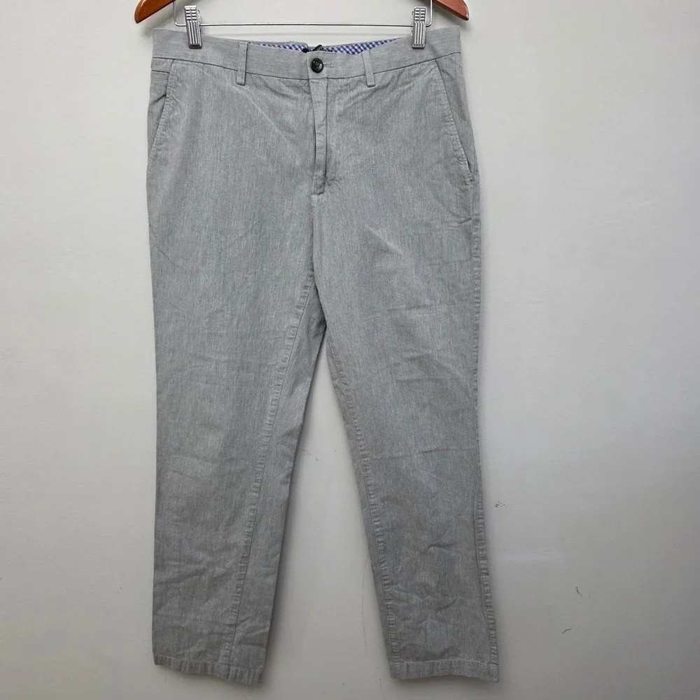 Banana Republic Kentfield Pant Mens 33x32 Gray Cotton Chino Slim Business Casual
